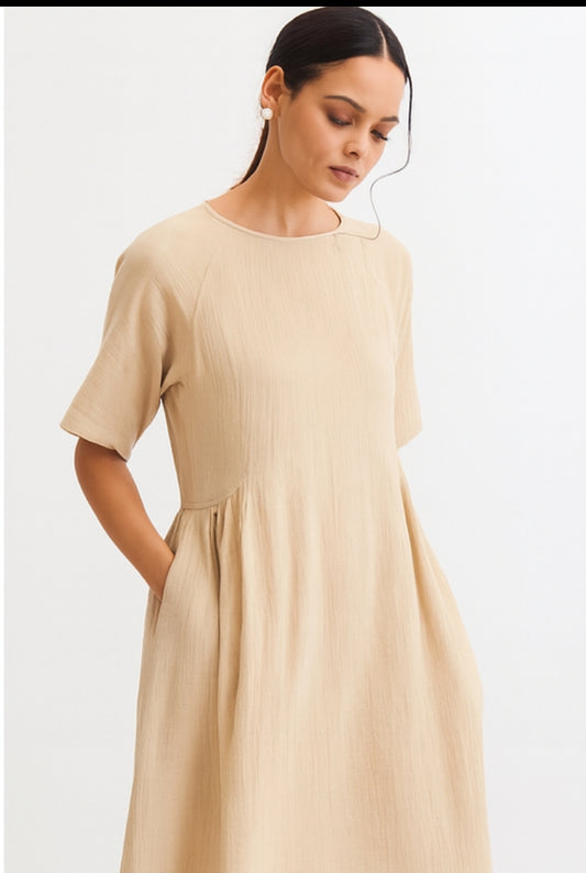 Ellara Side Gather Midi Dress