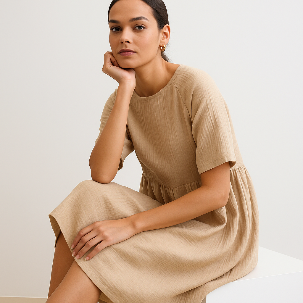 Ellara Side Gather Midi Dress
