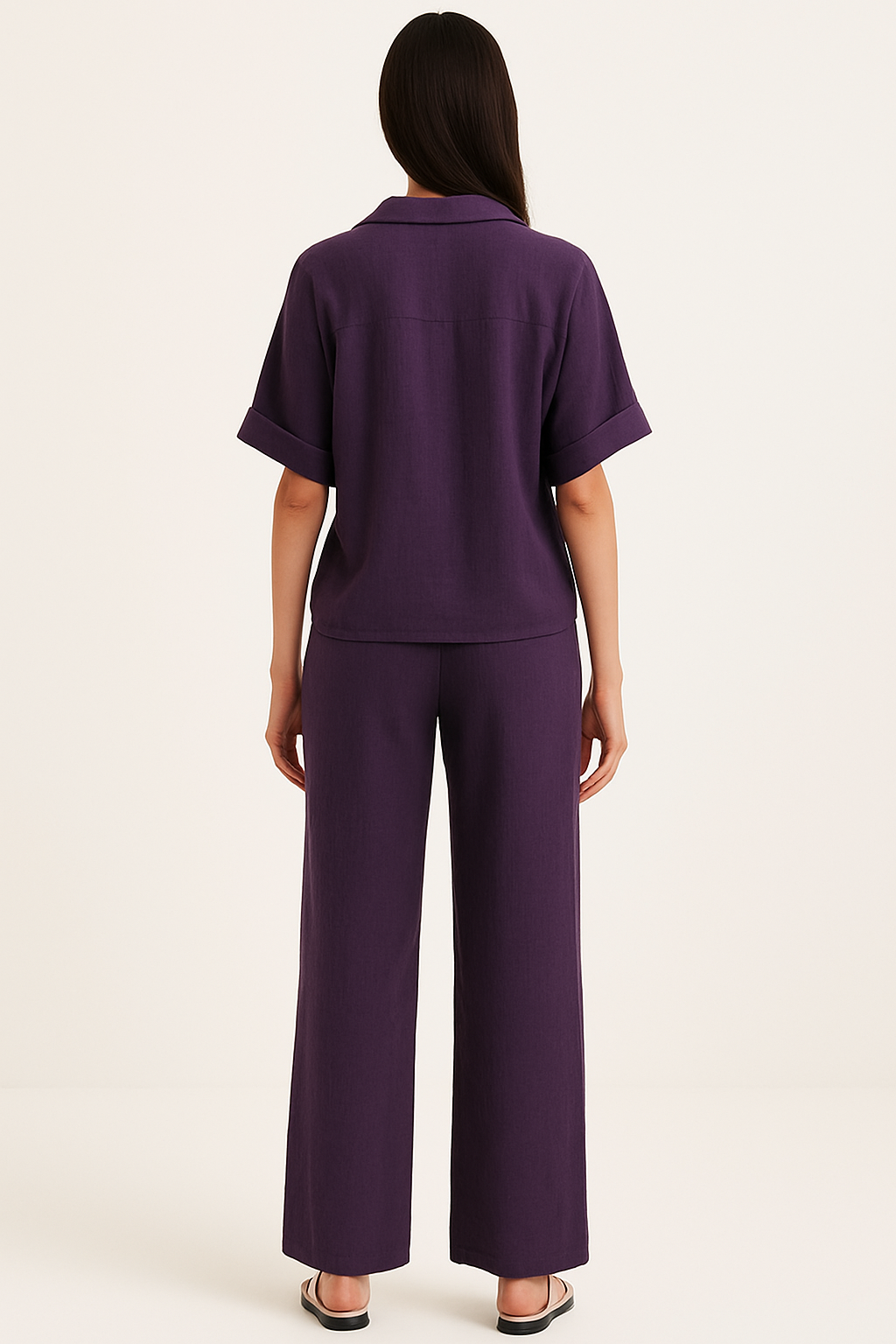 Purple Cotton Double Gauze Co-ord Set